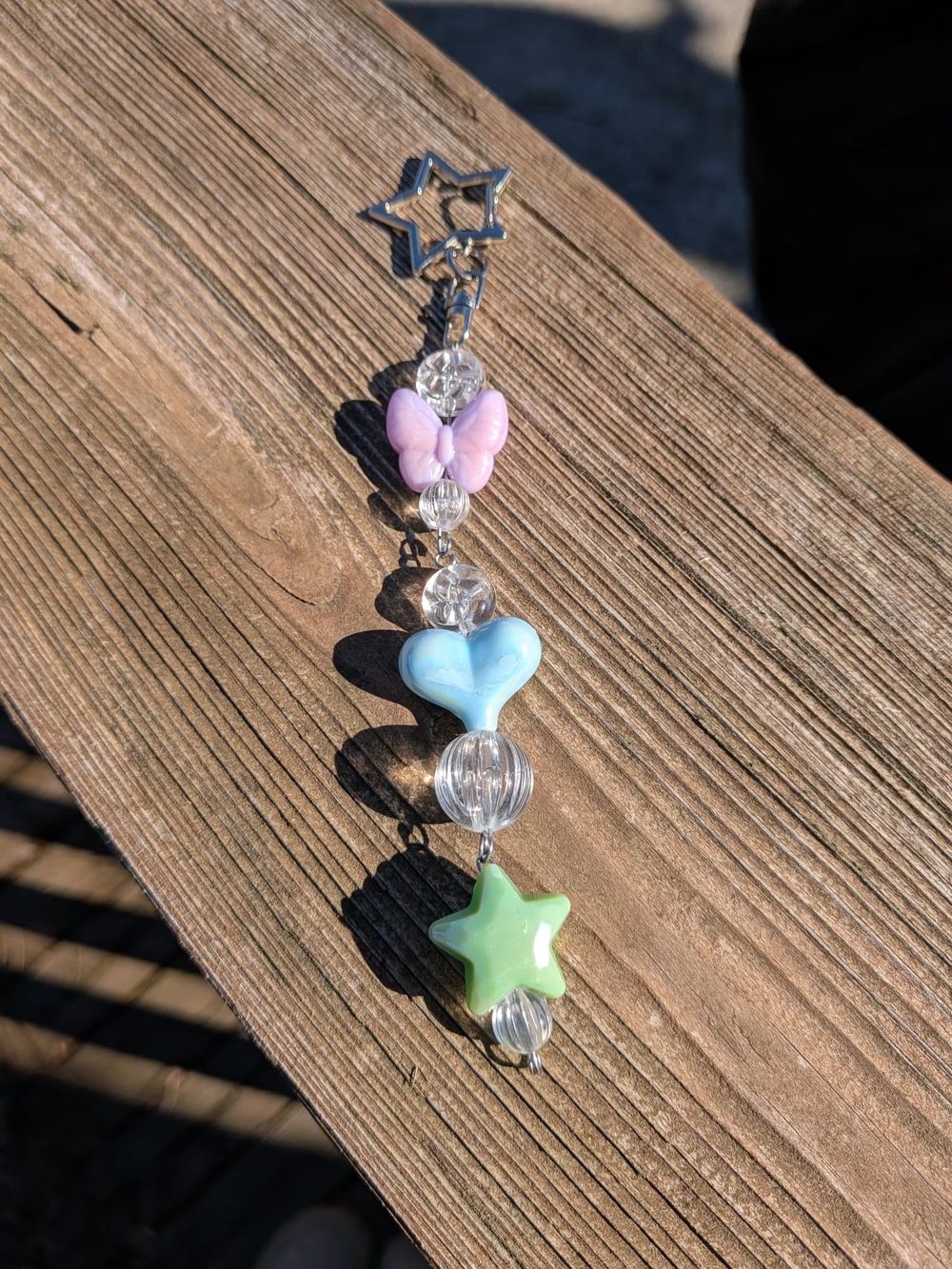 Handmade Pastel Hearts & Stars Beaded Charm